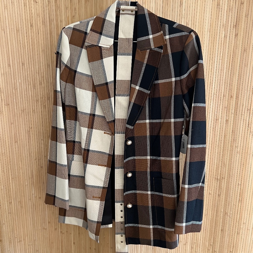 Staud | Pepper Coat in Dark Plaid - Picture 2 of 5